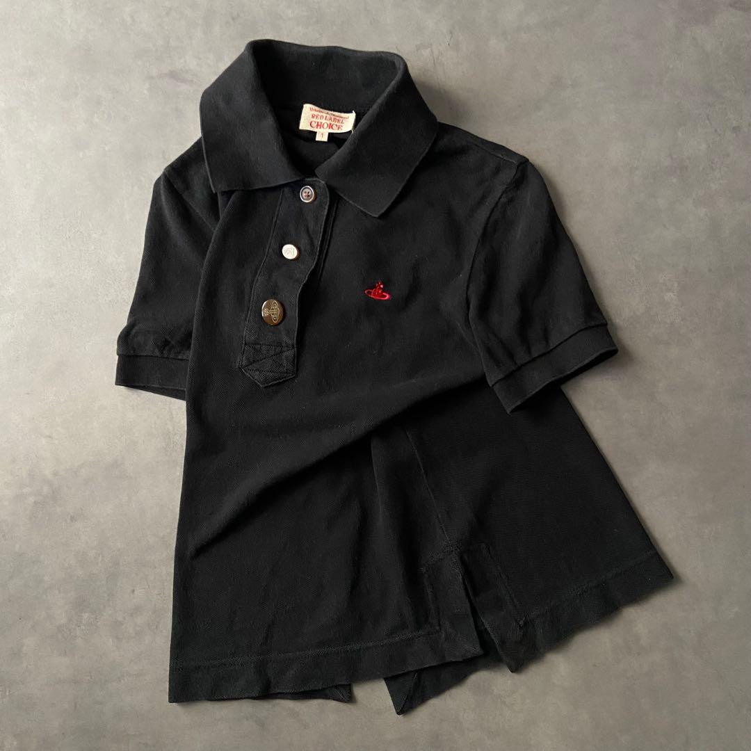 【人気】Vivienne Westwood オーブロゴ ポロシャツ 黒 BC47