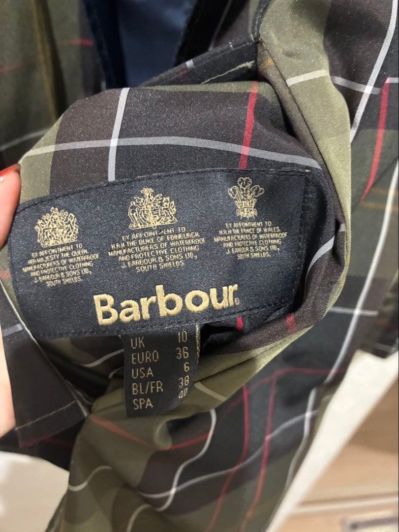 Barbour スプリングコート　リバーシブル　ネイビーとチェック柄