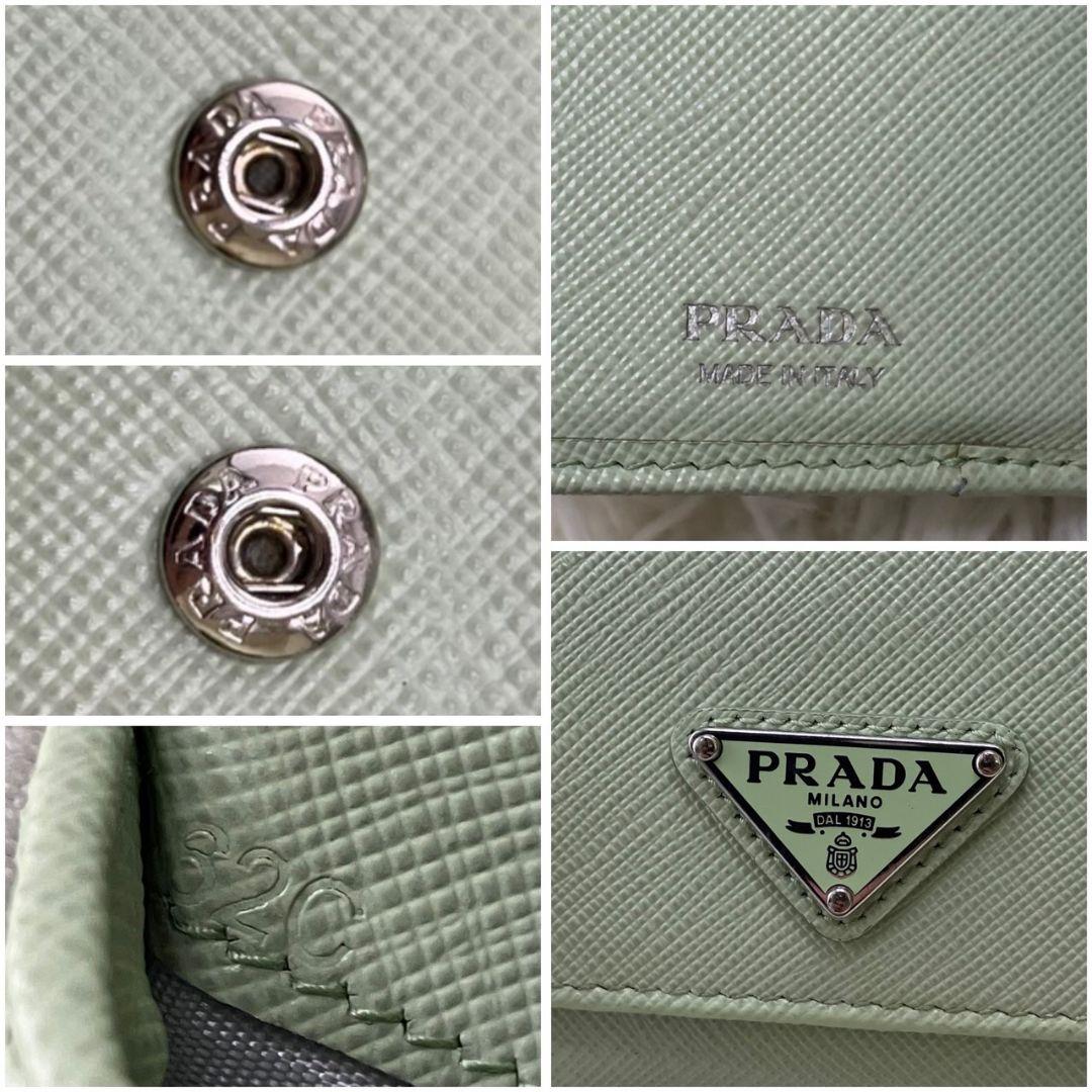 ✨希少カラー✨PRADA プラダ 三つ折り財布 三角ロゴ サフィアーノ レザー