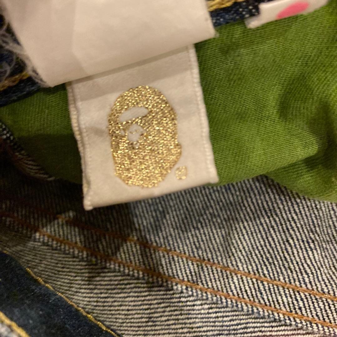 A BATHING APE 日本製　金タグデニムパンツ　刺繍　サイズS激レア
