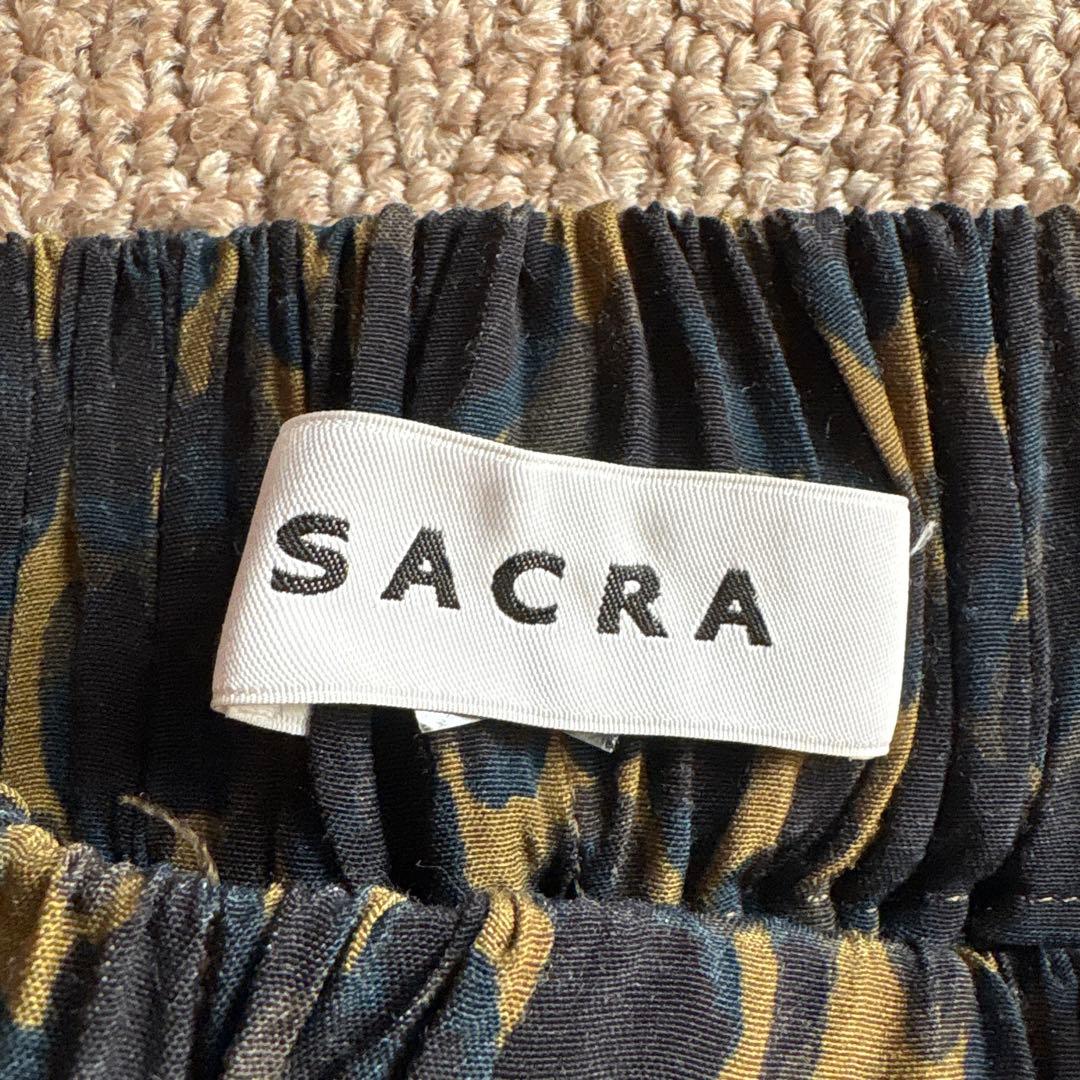 SACRA レオパード柄 ティアードロングスカート