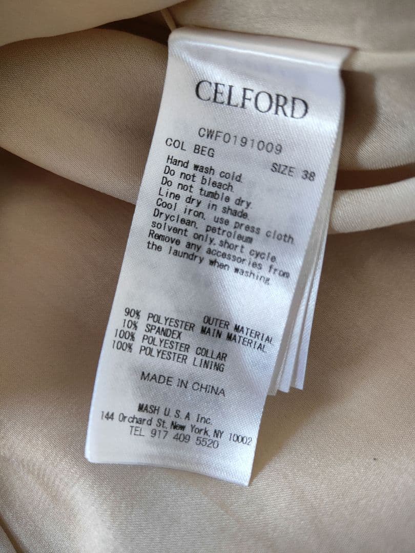 CELFORD　セルフォード衿付きワンピース　ベージュ　38サイズ