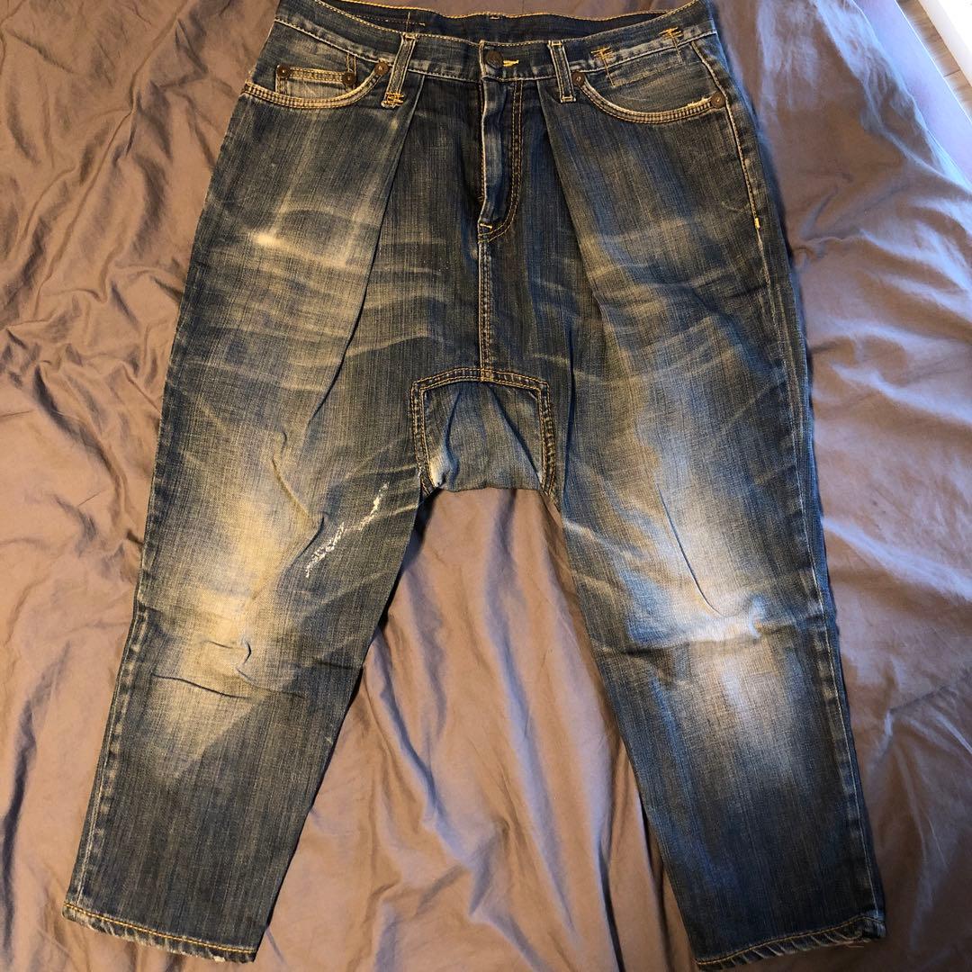 R13 アール13ヴィンテージ加工サルエルデニムパンツ