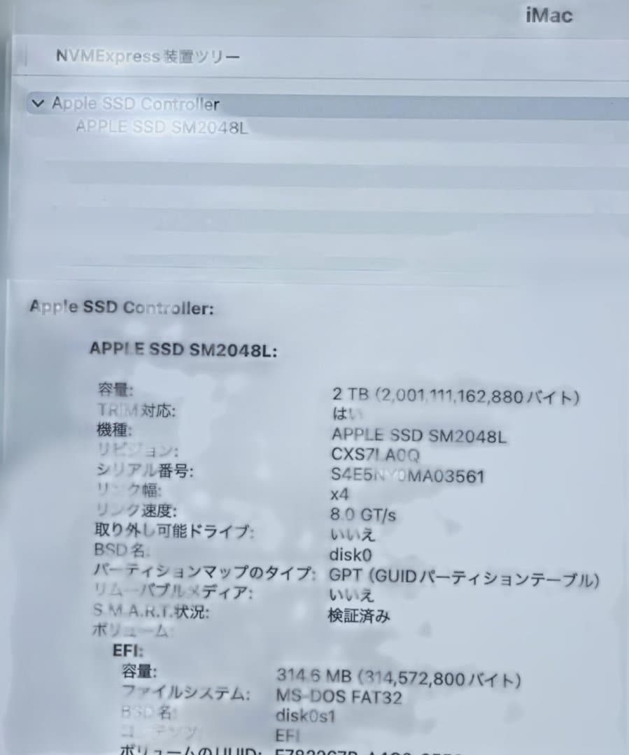 iMac 5K 27インチ i9/64GB/SSD2TB