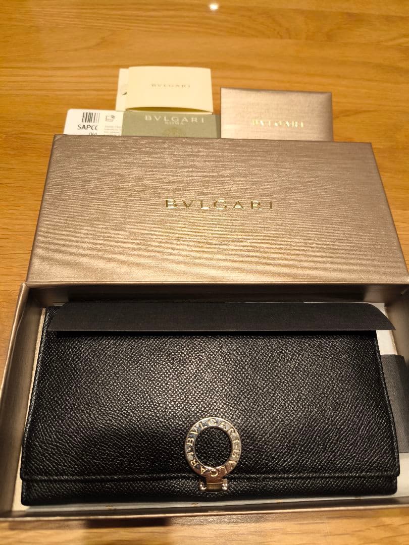 【美品】BVLGARI ブルガリ 長財布 レザー ブラック