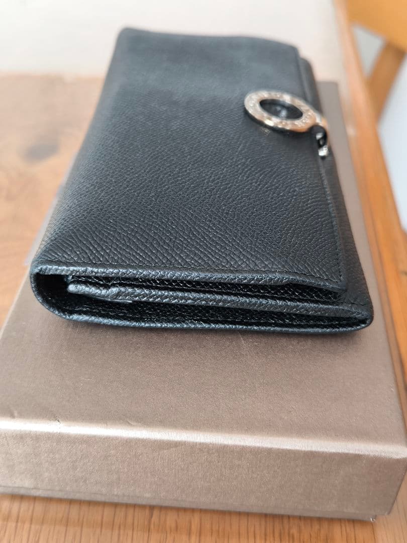 【美品】BVLGARI ブルガリ 長財布 レザー ブラック