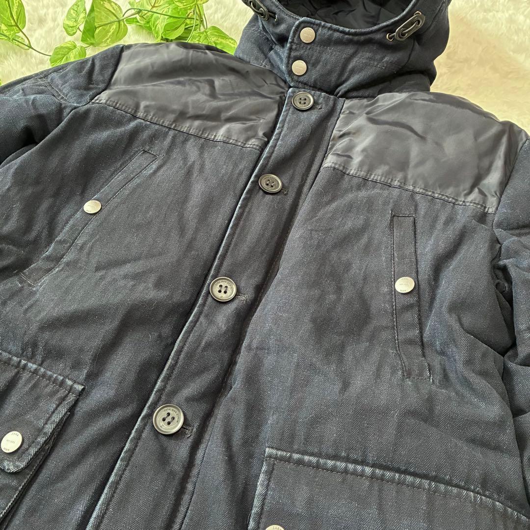 XL✨ZARA MAN DENIM　デニム切替　ミリタリージャケット