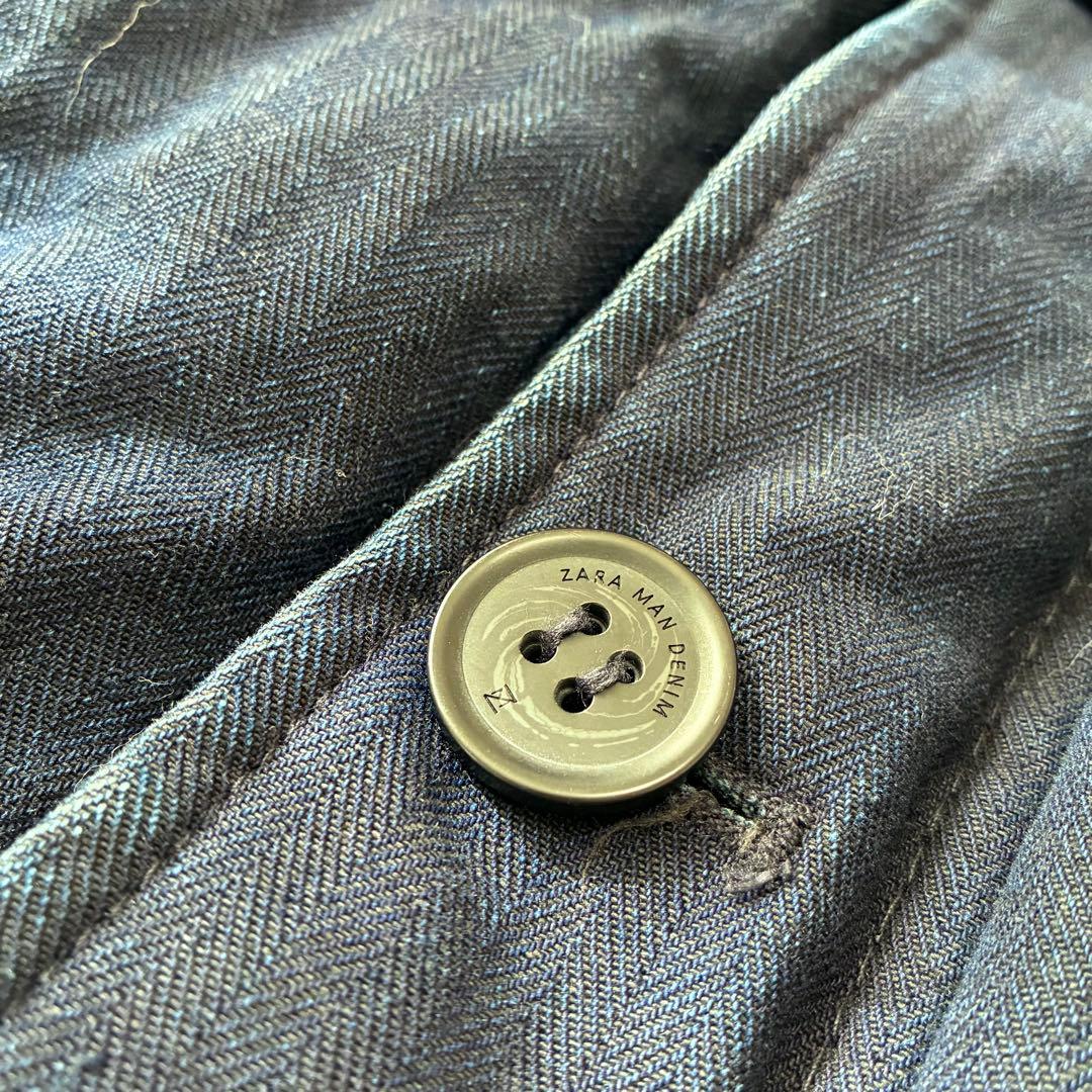 XL✨ZARA MAN DENIM　デニム切替　ミリタリージャケット