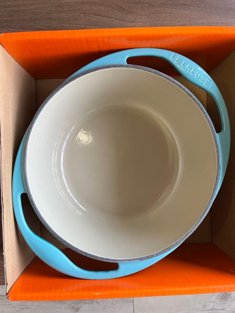 未使用　LE CREUSET　ココット センセーション　カリビアンブルー22cm