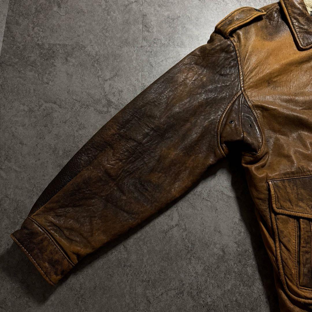 【90s vintage】 A-2 flight leather jacket
