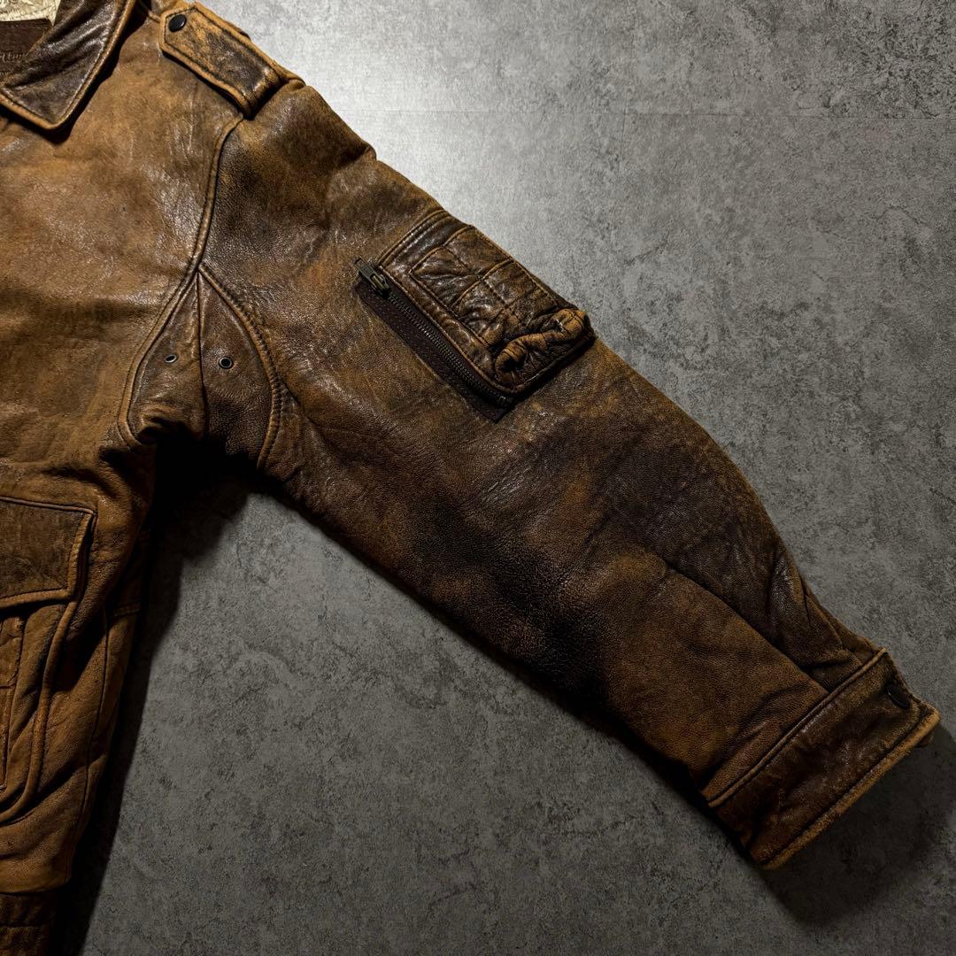 【90s vintage】 A-2 flight leather jacket