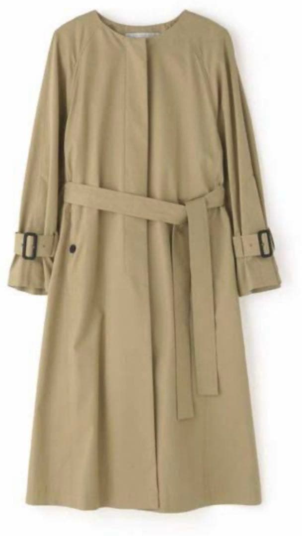 ADORE ノーカラートレンチコート　7万　美品　38 ベージュ
