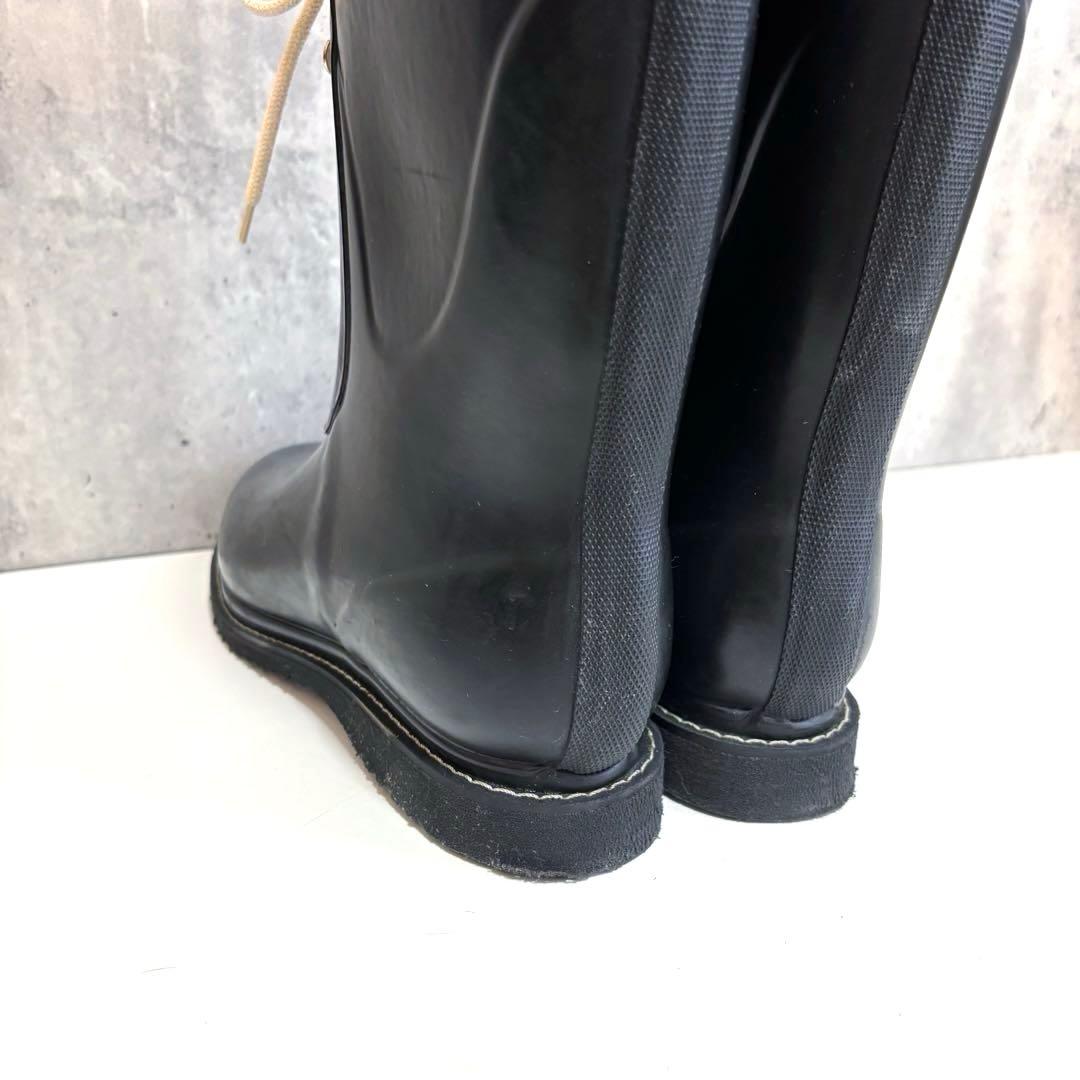 【ILSE JACOBSEN】ロングレインブーツ ブラック 38 レースアップ
