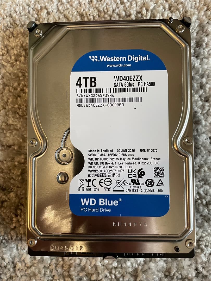 内蔵型ハードディスクドライブ Western Digital WD40EZZX 4TB HDD