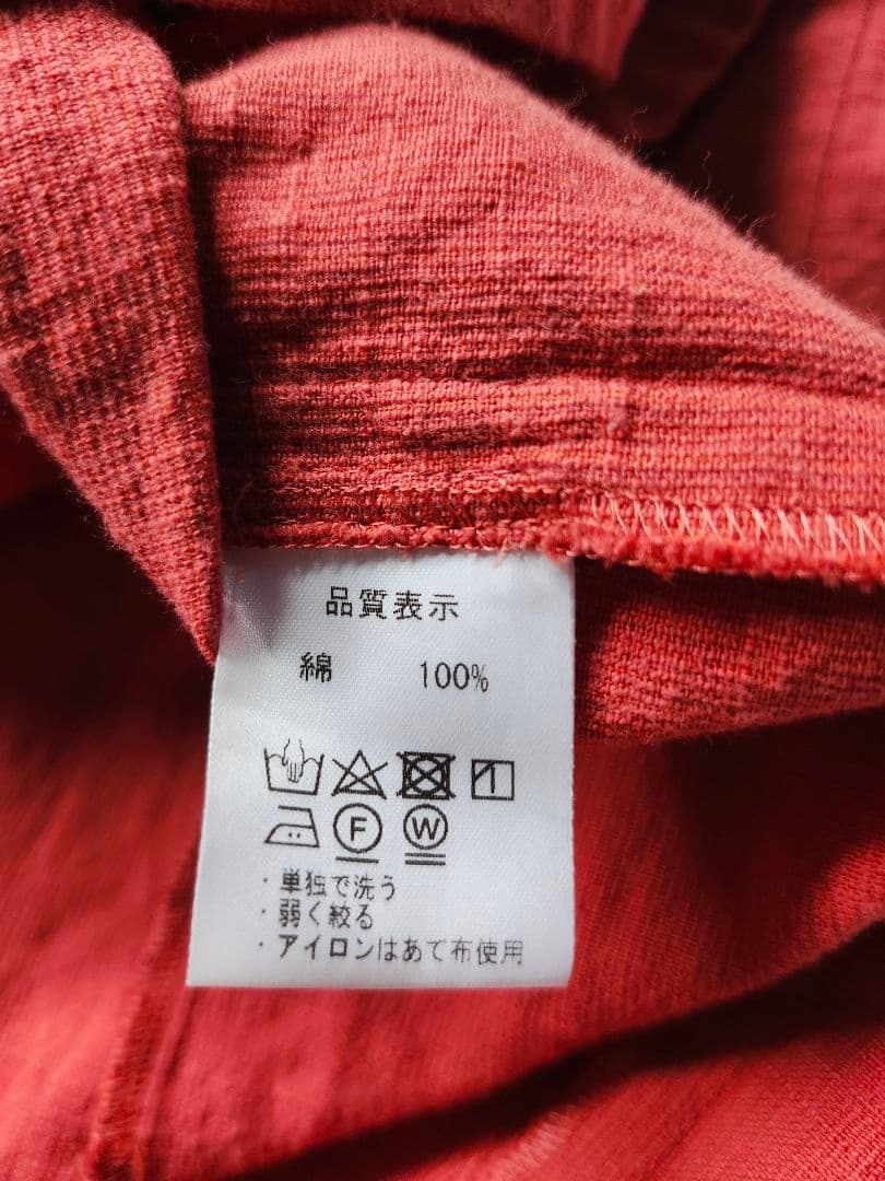 ギエモン　シャツワンピース　満片羽縞　オレンジ