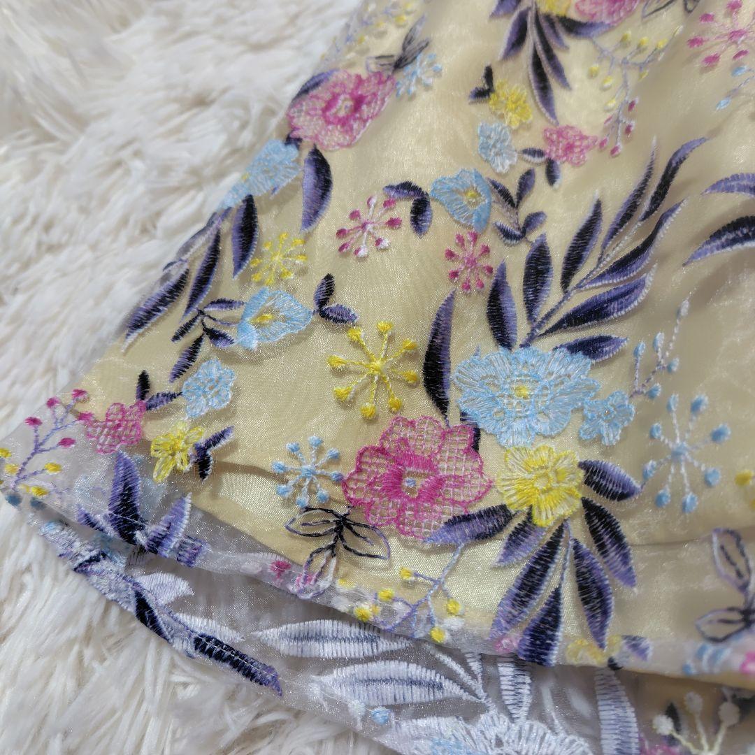 【タグ付き♡希少42】ローズティアラジュエル　チュール×刺繍ワンピース　リボン