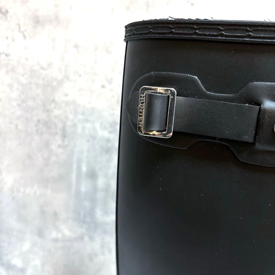 美品【HUNTER】ロング丈レインブーツ 長靴 ブラック 23.5cm UK4