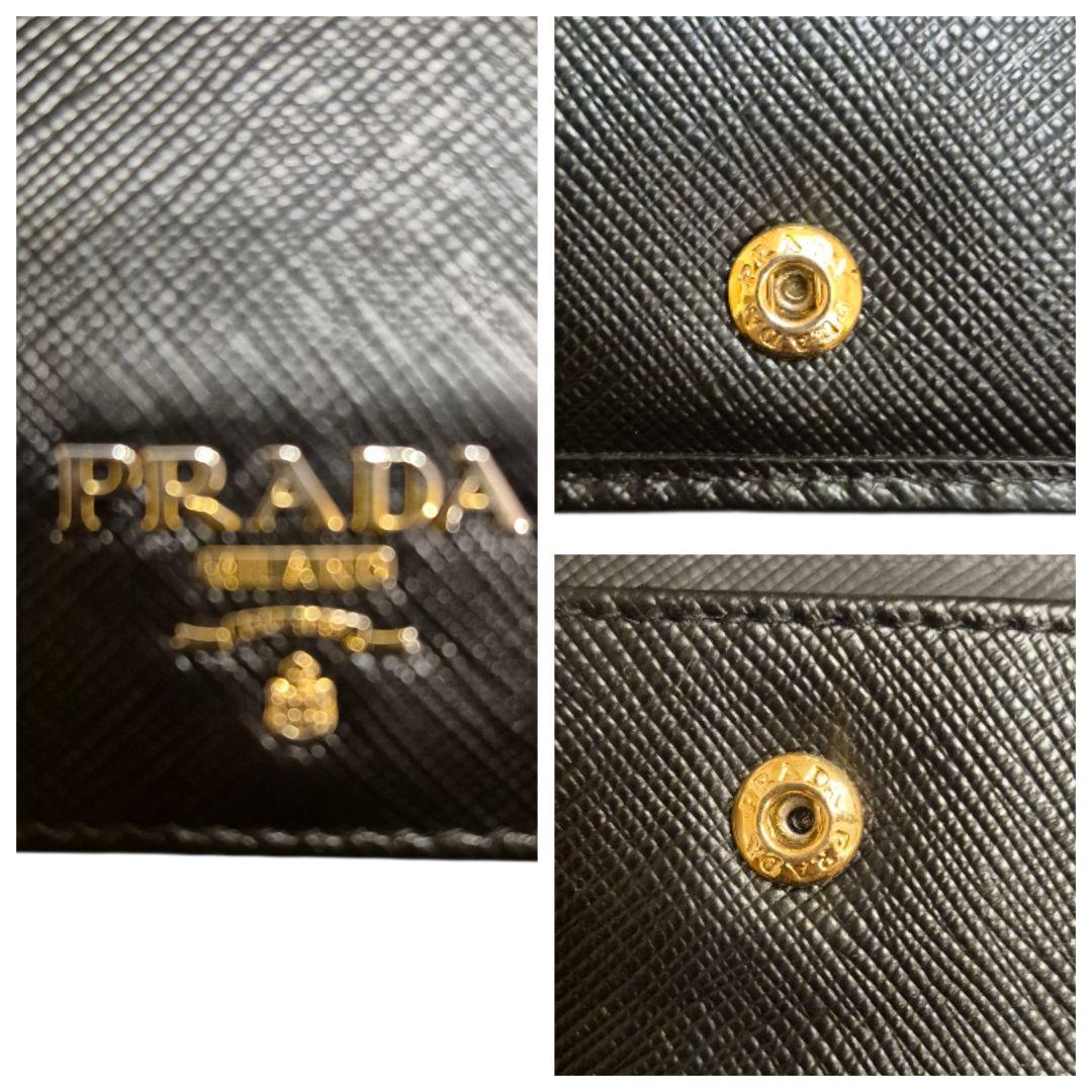 ＰＲＡＤＡ　プラダ　サフィアーノ　二つ折り財布　ブラック革 　　ｐ