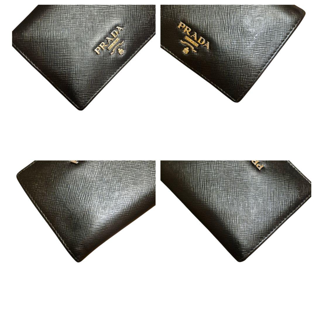 ＰＲＡＤＡ　プラダ　サフィアーノ　二つ折り財布　ブラック革 　　ｐ