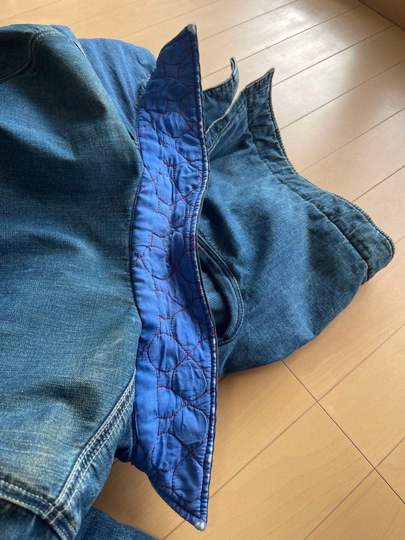 BLUE BLUE デニムカバーオール 裏キルト コーデュロイ襟 M