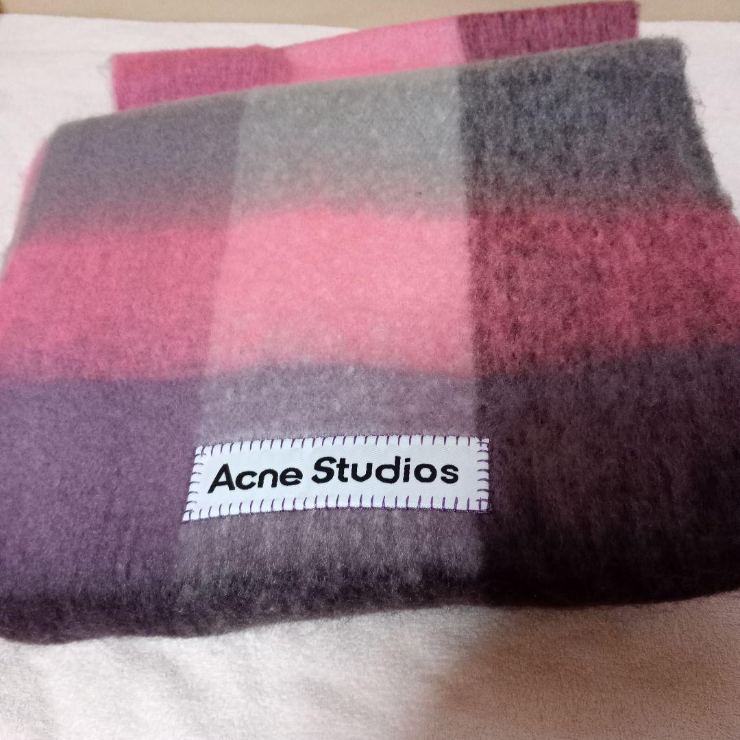 未使用　タグ付き モヘアチェックスカーフ　　Acne Studios
