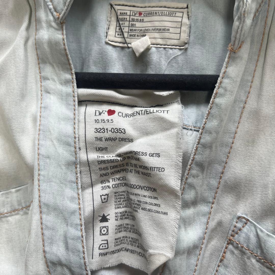 【良品】DIANEvonFURSTENBERG ラップワンピース デニム 2 M