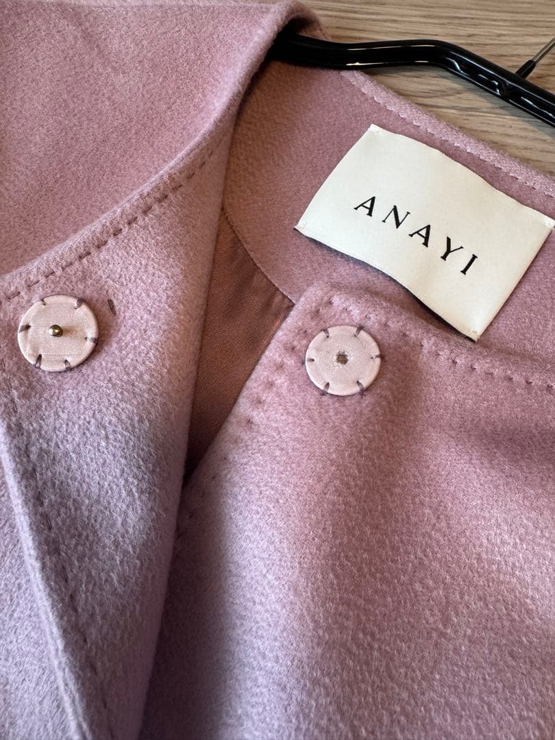 ANAYI カシミヤ100% ロングコート　ピンク