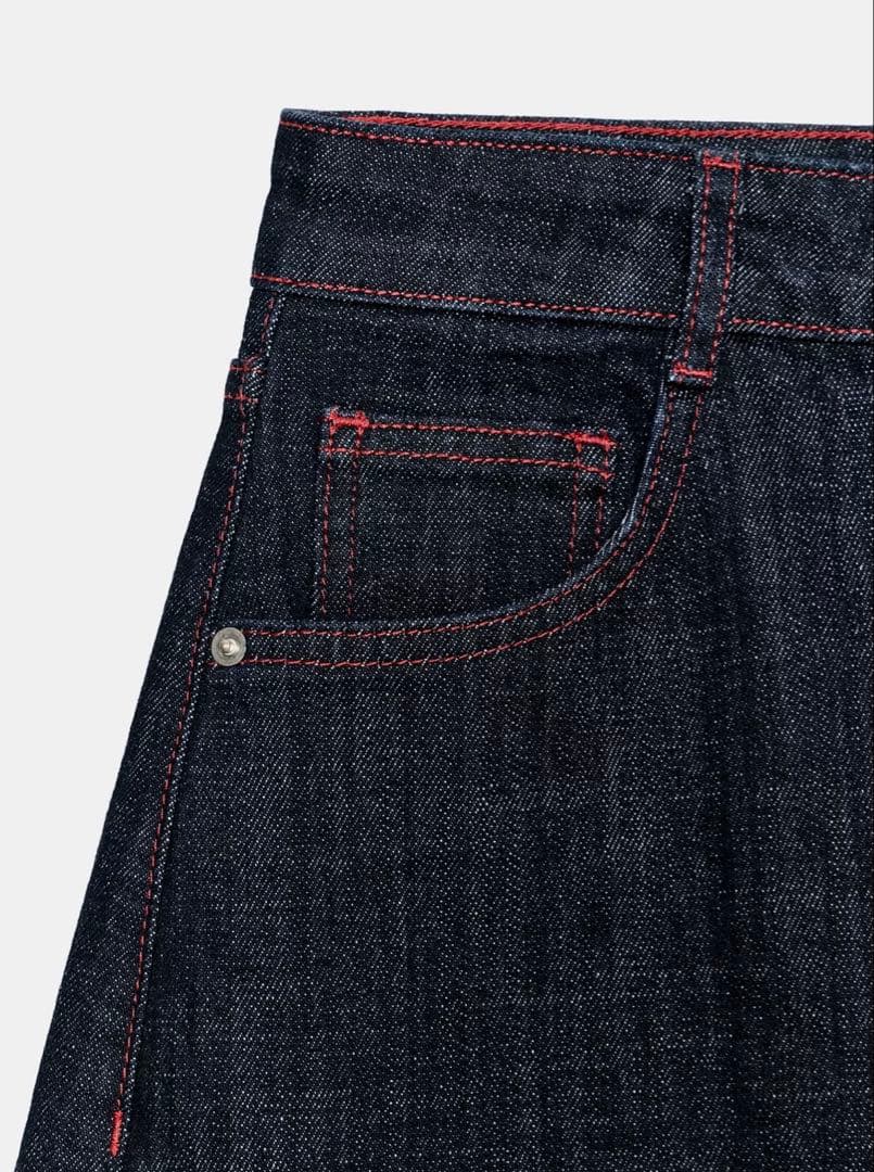 ZARA Z1975 ハイウエストバレルフィットデニムパンツ　EU34 7号
