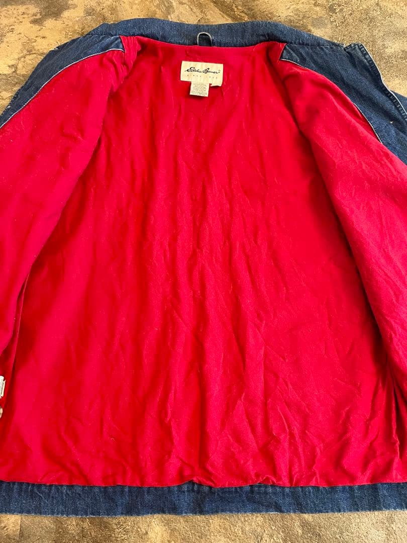 90s 白タグ Eddie Bauer エディーバウアー デニムカバーオール L