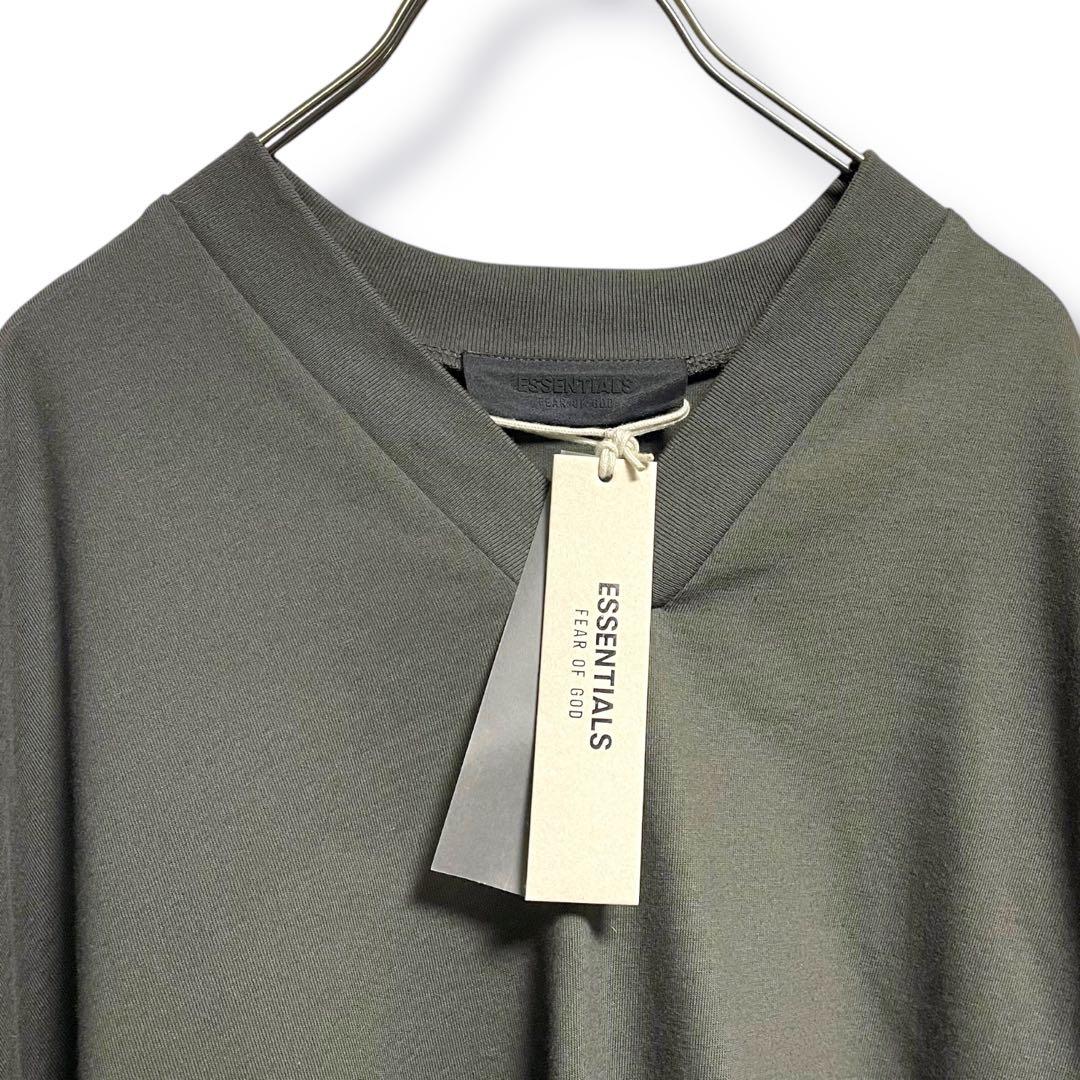 タグ付　FOG ESSENTIALS 黒　カーキ　Tシャツ　Vネック　半袖　ゴム
