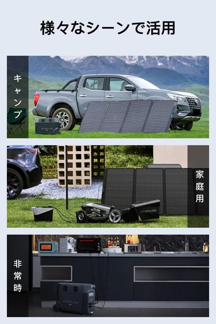 【送料込み】EcoFlow 400W ソーラーパネル 防水防塵
