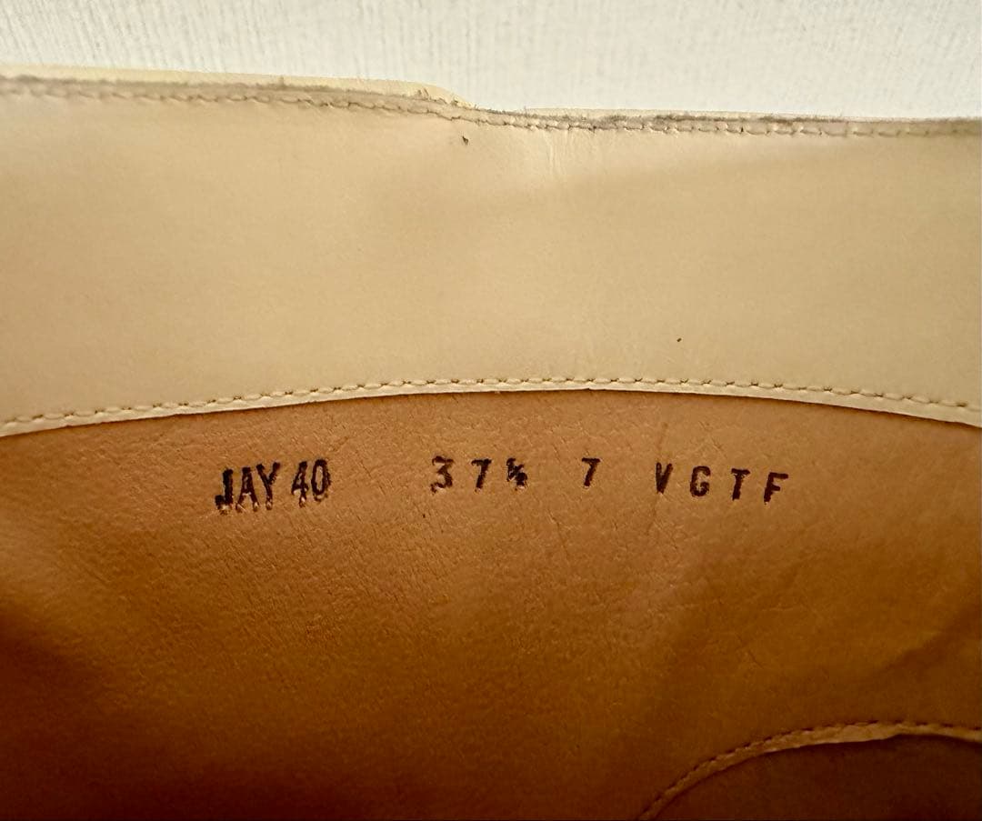 BALLY ショートブーツ 37.5 24.5 レザー レディース アイボリー