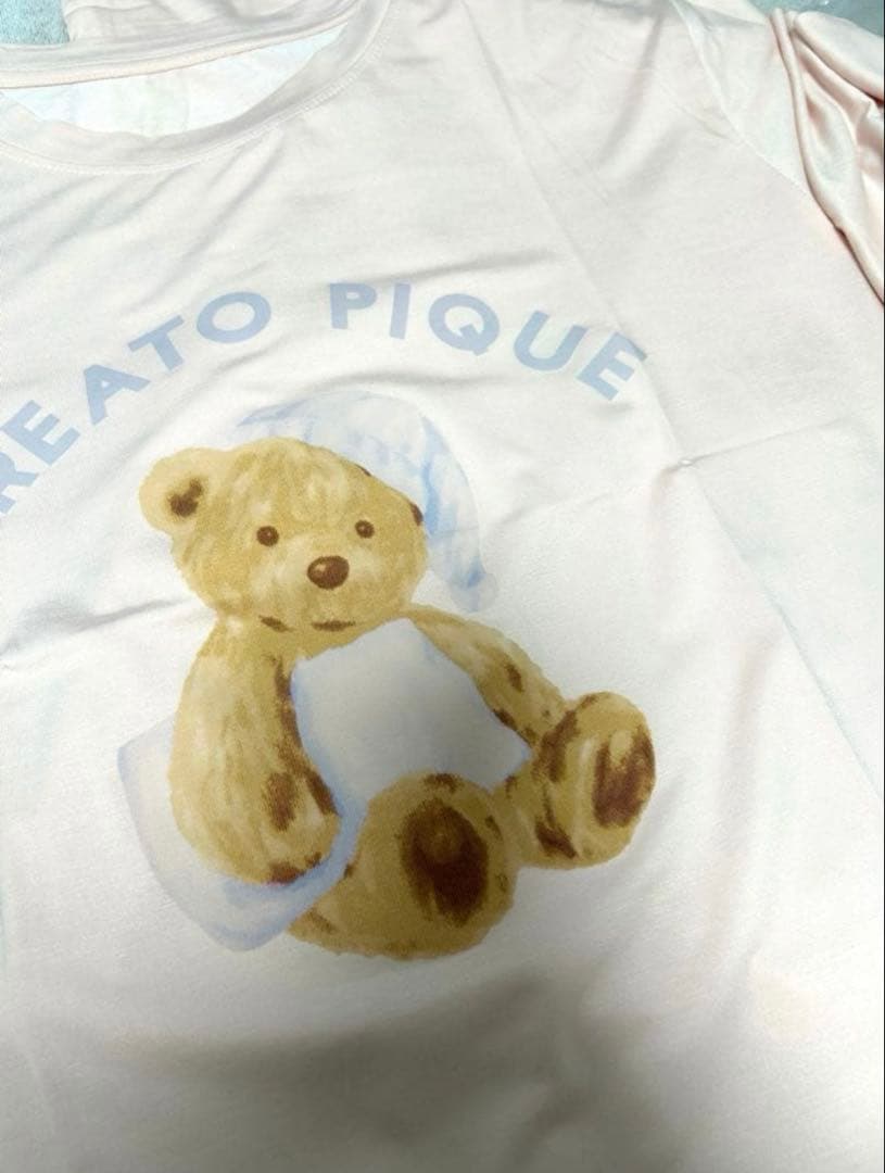 【ジェラピケ】可愛い　お昼寝クマ　新品　ピンク　上下セット パジャマ　長袖