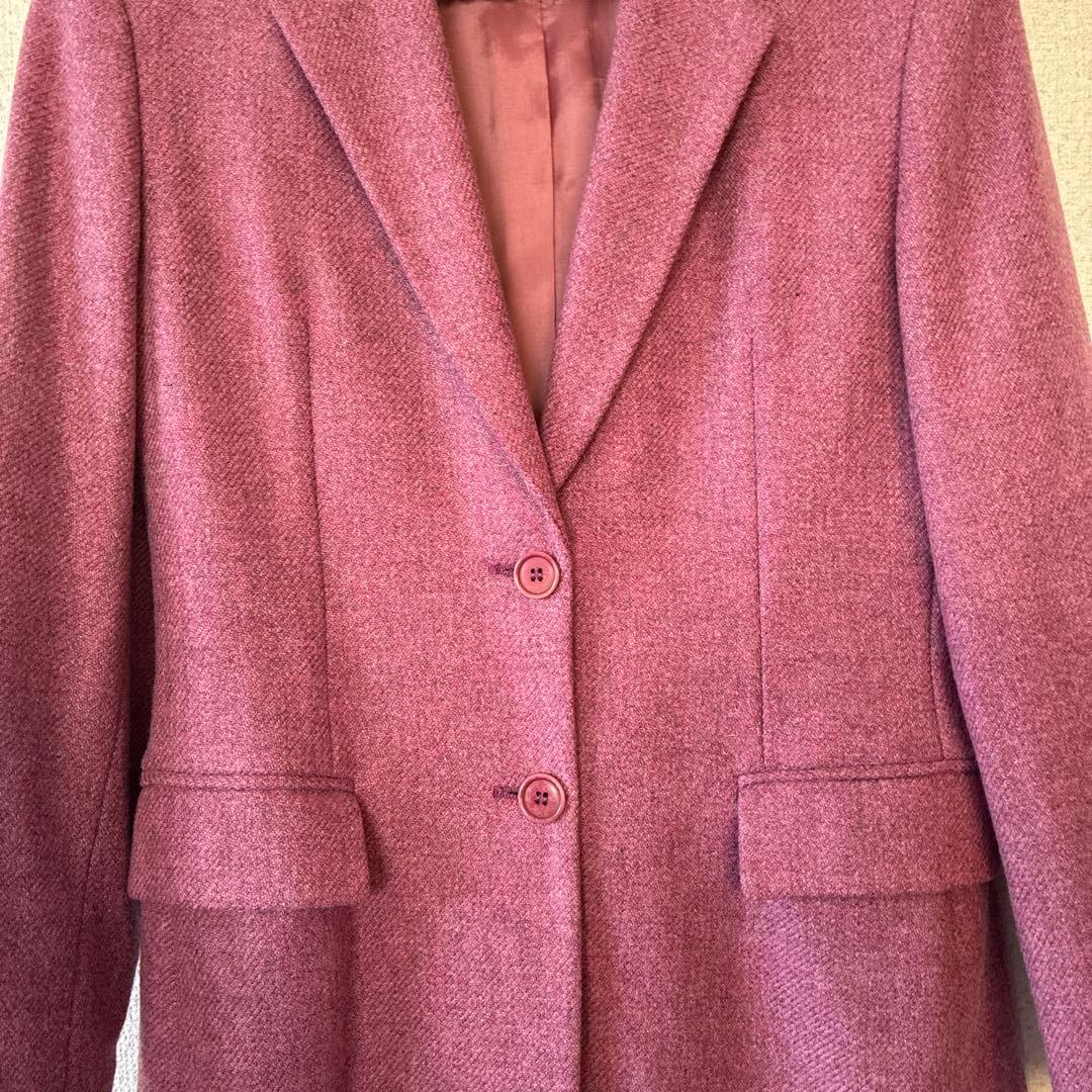 美品　MaxMara バージンウール100%テーラードJKピンク40