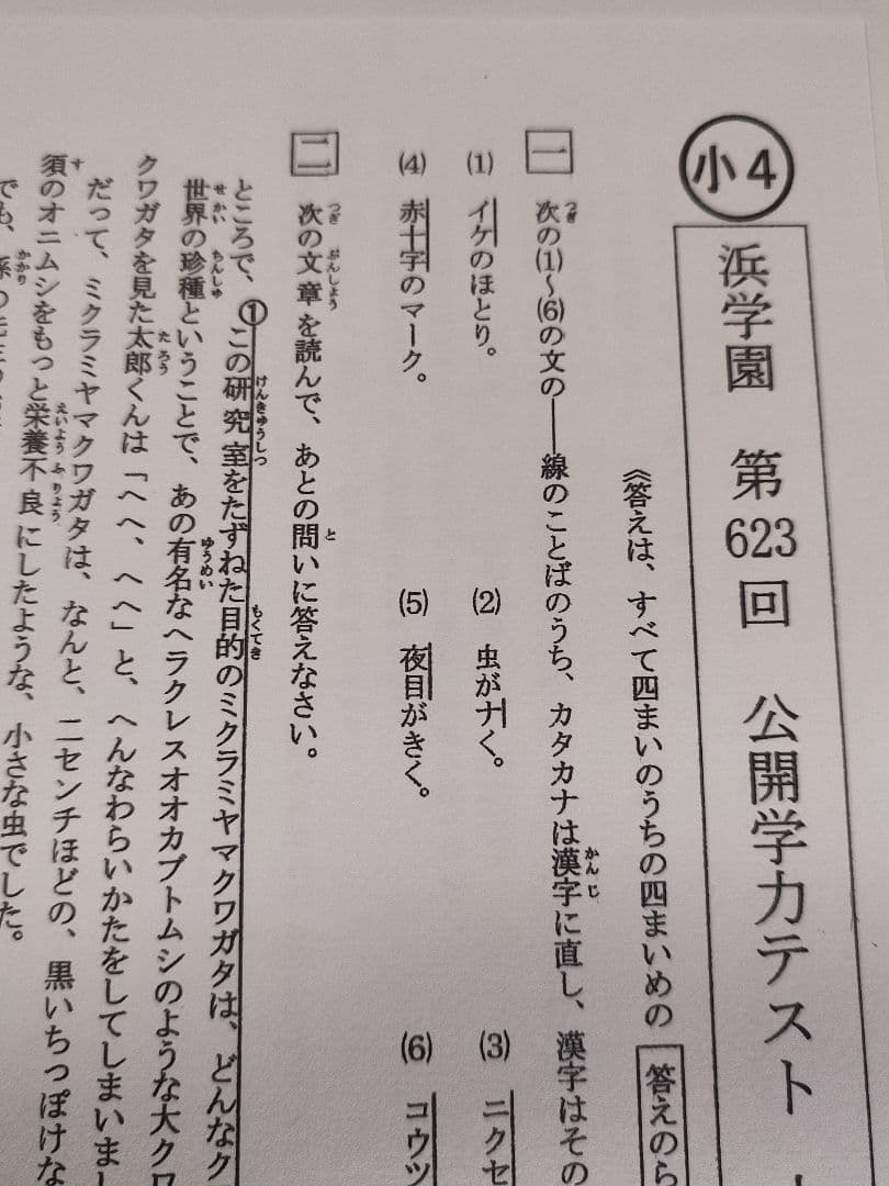 浜学園　公開学力テスト　2025年度　4科目