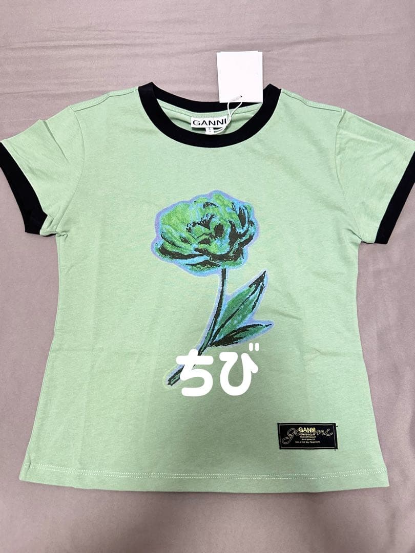 GANNI 半袖Tシャツ 花柄プリント