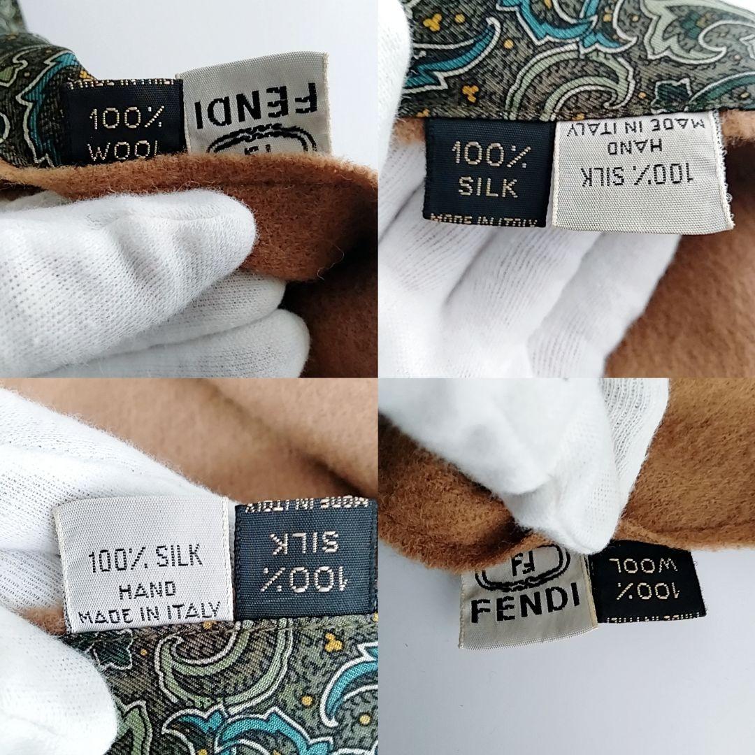美品　FENDI フェンディ ペイズリー柄マフラー ストール ヴィンテージ