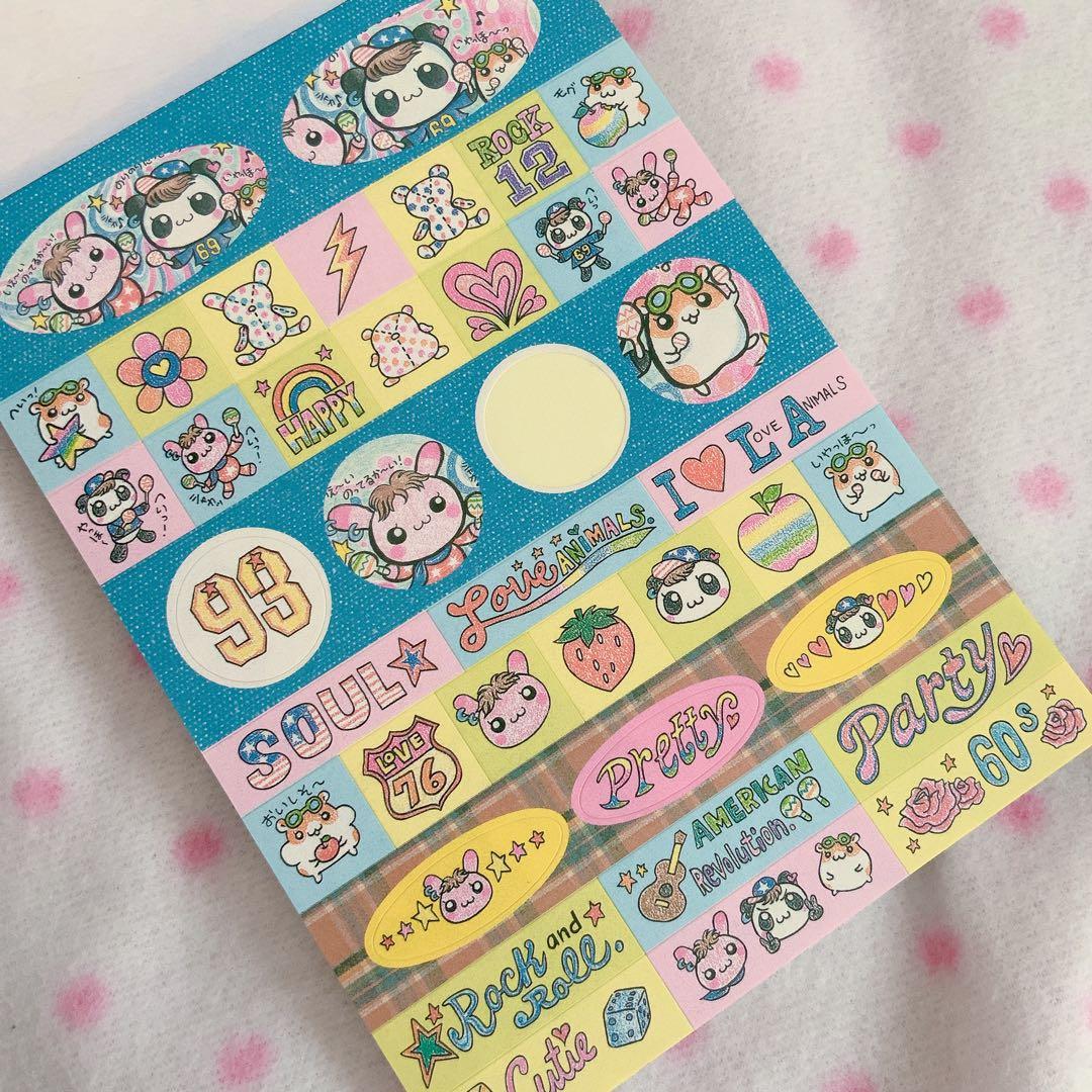 モ*☆様 平成レトロ　シール付き　LOVE ANIMALS メモ帳　ハムちゃん