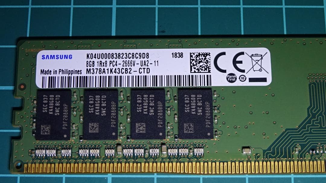 SAMSUNG DDR4-2666 8GB×2枚（16GB）①