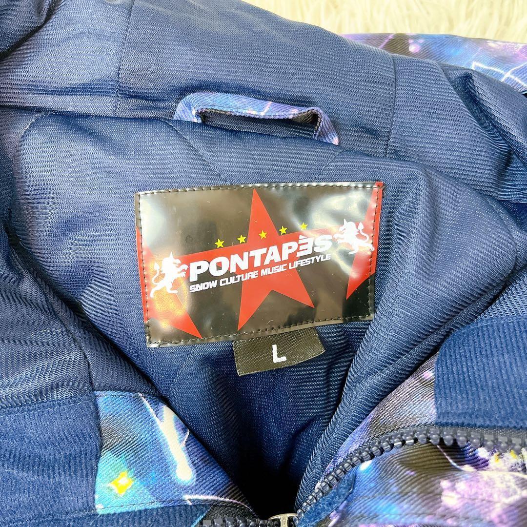 極美品 PONTAPES スキー スノーボードウェア上下セット メンズＬ 手袋付