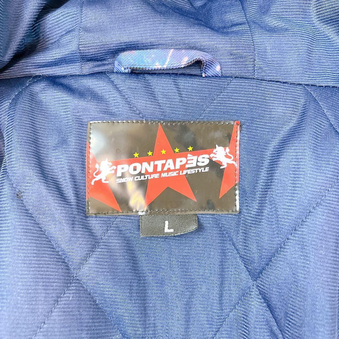 極美品 PONTAPES スキー スノーボードウェア上下セット メンズＬ 手袋付