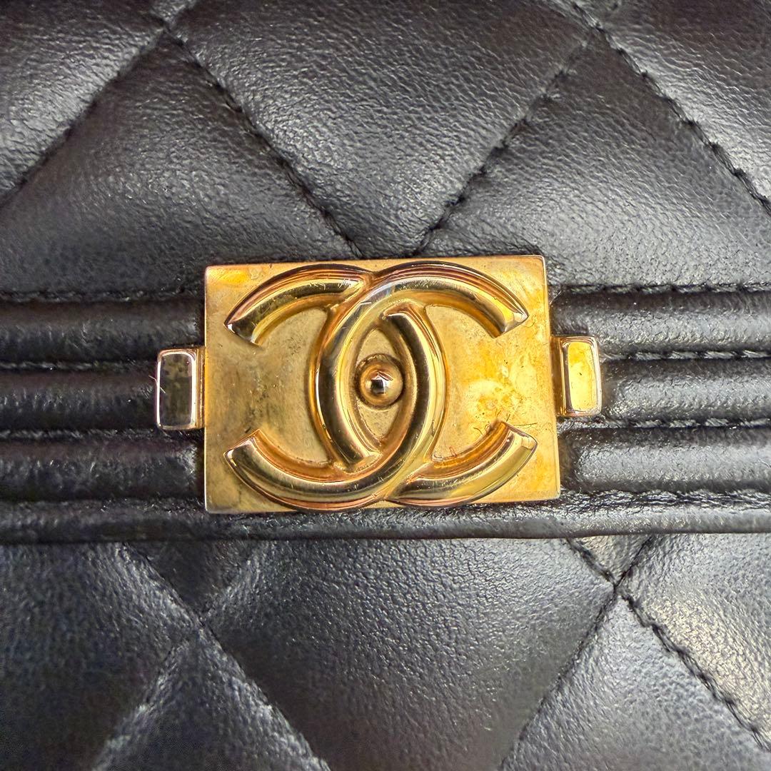 CHANEL シャネル 長財布￼ ボーイシャネル マトラッセ ゴールド金具 美品