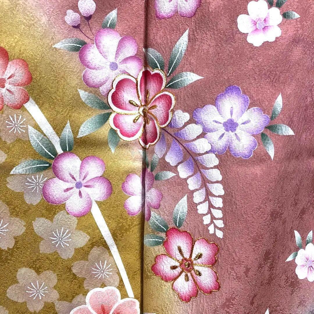 SK-004 振袖 袷 広衿 金狛刺繍 華 蝶