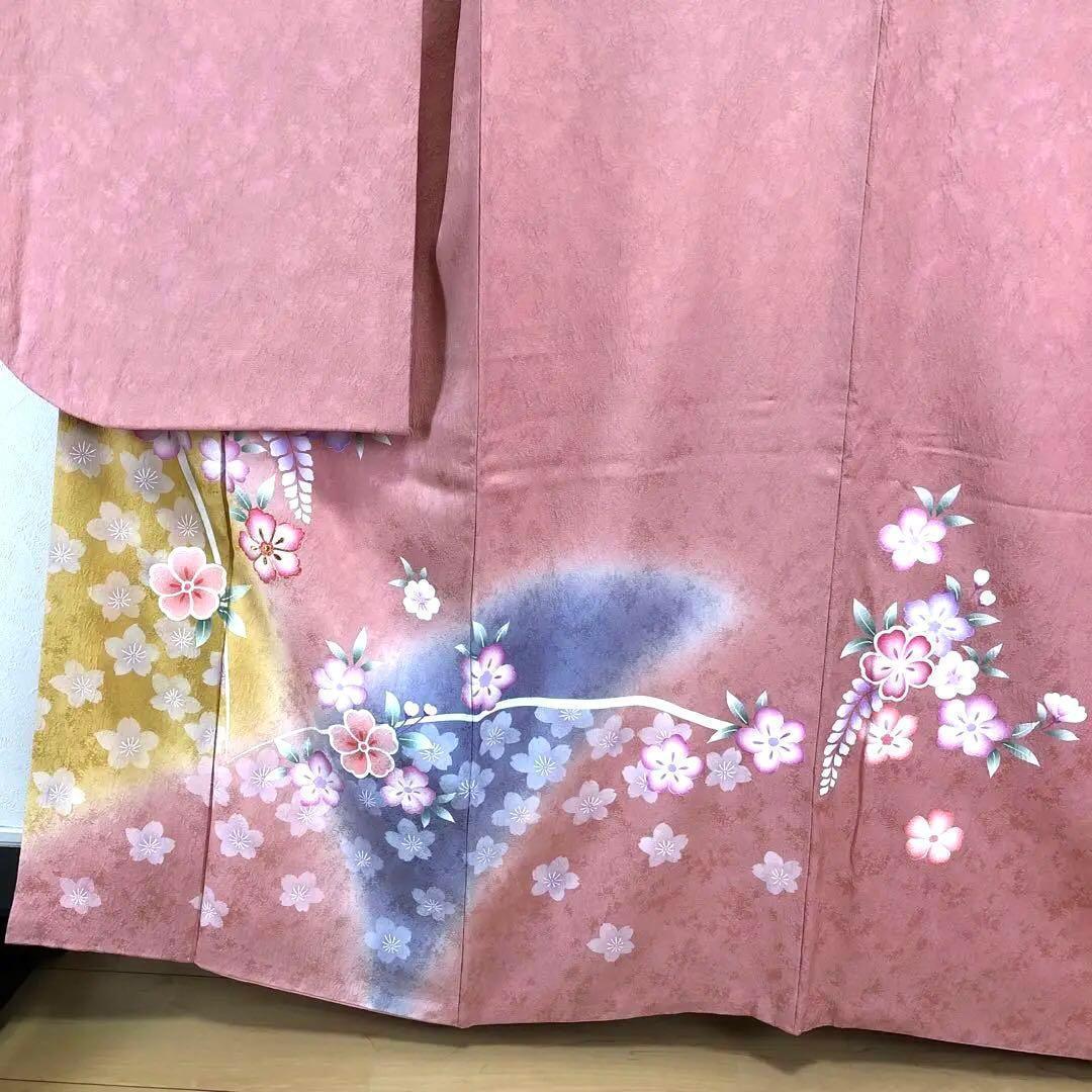 SK-004 振袖 袷 広衿 金狛刺繍 華 蝶