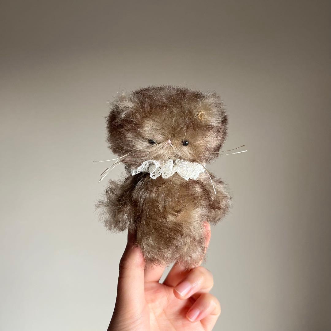 珈琲みるく　ちいさなネコ　猫　ぬいぐるみ　作家　テディベア　レトロ　アートドール