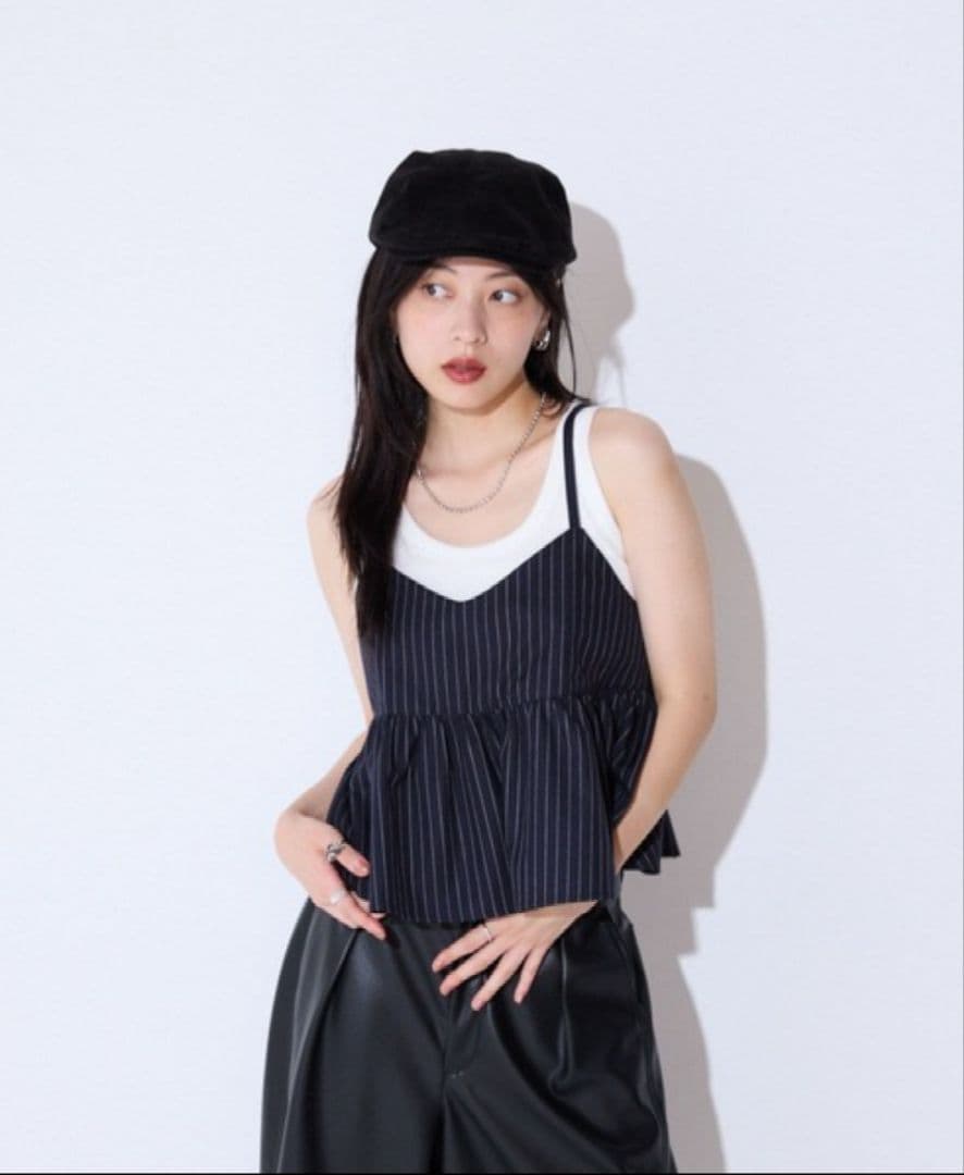 JEANASIS バックリボンギャザーキャミ　ジーナシス