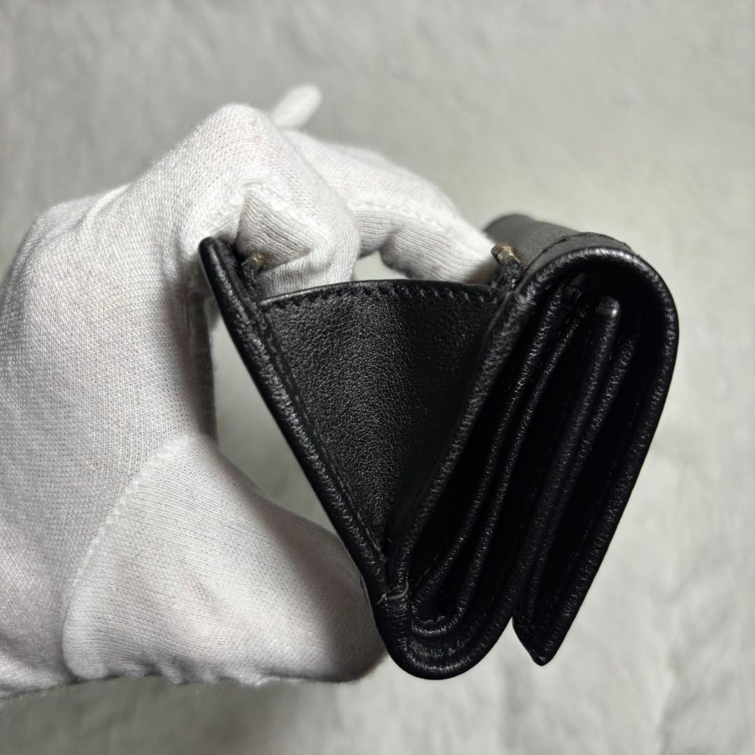 ✨極美品/付属品完備✨ グッチ 三つ折り財布 バンブー マーモント ダイアナ 黒