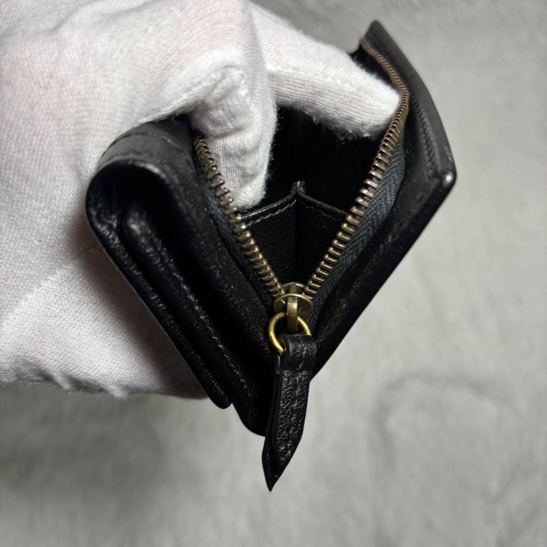 ✨極美品/付属品完備✨ グッチ 三つ折り財布 バンブー マーモント ダイアナ 黒