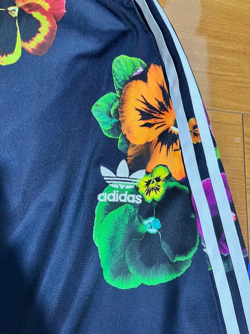 adidas original フラワープリント フレアロングスカート　S