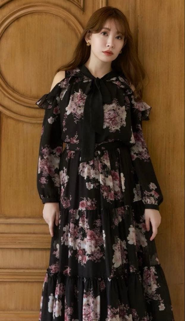 スカート herlipto Isaline Floral Tiered Skirt